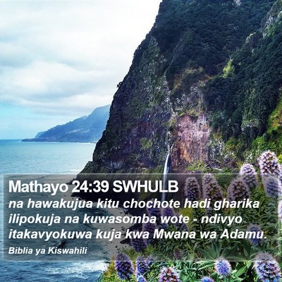 Mathayo 24:39 SWHULB Bible Verse Image