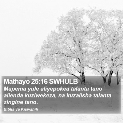 Mathayo 25:16 SWHULB Bible Verse Image