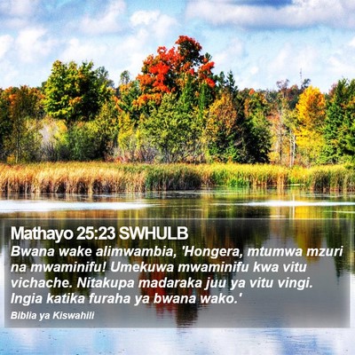Mathayo 25:23 SWHULB Bible Verse Image