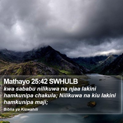 Mathayo 25:42 SWHULB Bible Verse Image