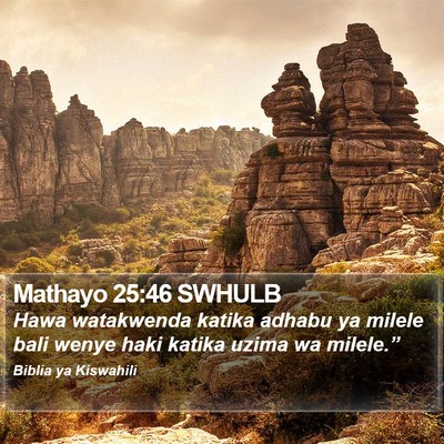 Mathayo 25:46 SWHULB Bible Verse Image