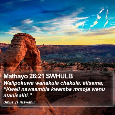 Mathayo 26:21 SWHULB Bible Verse Image