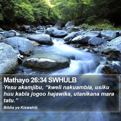Mathayo 26:34 SWHULB Bible Verse Image