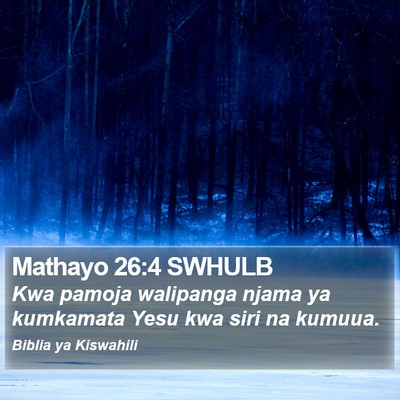 Mathayo 26:4 SWHULB Bible Verse Image