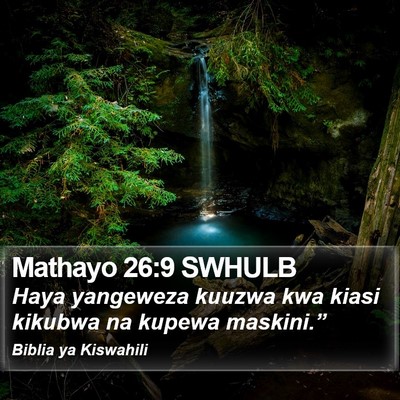 Mathayo 26:9 SWHULB Bible Verse Image