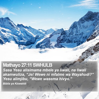 Mathayo 27:11 SWHULB Bible Verse Image