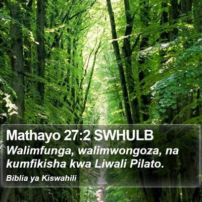 Mathayo 27:2 SWHULB Bible Verse Image
