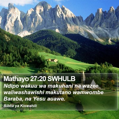 Mathayo 27:20 SWHULB Bible Verse Image