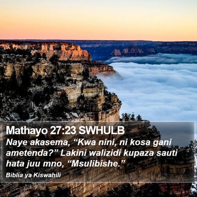 Mathayo 27:23 SWHULB Bible Verse Image