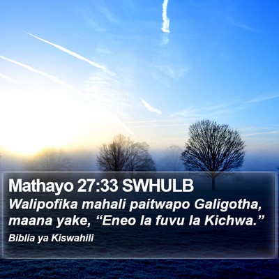 Mathayo 27:33 SWHULB Bible Verse Image