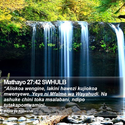 Mathayo 27:42 SWHULB Bible Verse Image