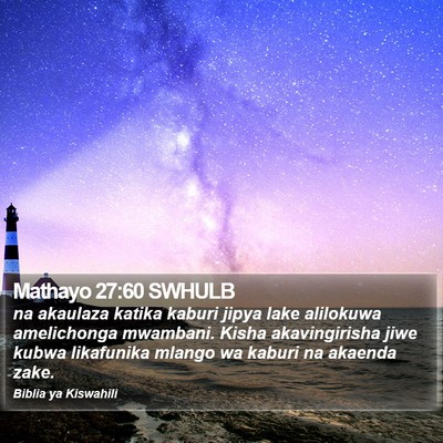 Mathayo 27:60 SWHULB Bible Verse Image