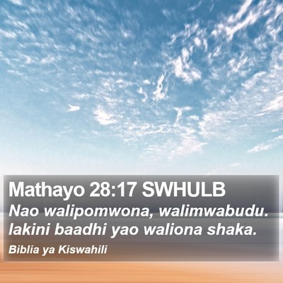 Mathayo 28:17 SWHULB Bible Verse Image