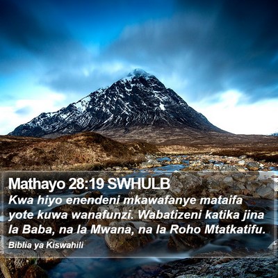 Mathayo 28:19 SWHULB Bible Verse Image