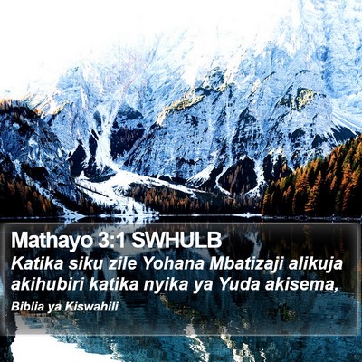 Mathayo 3:1 SWHULB Bible Verse Image