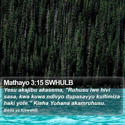 Mathayo 3:15 SWHULB Bible Verse Image