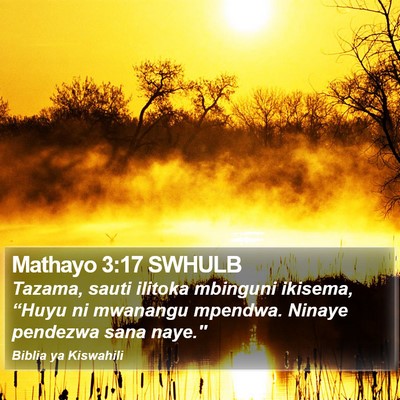 Mathayo 3:17 SWHULB Bible Verse Image