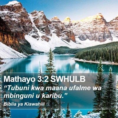Mathayo 3:2 SWHULB Bible Verse Image