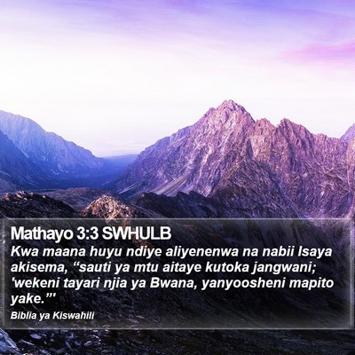 Mathayo 3:3 SWHULB Bible Verse Image