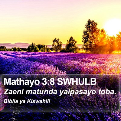 Mathayo 3:8 SWHULB Bible Verse Image