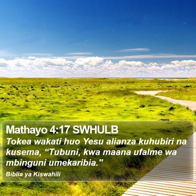 Mathayo 4:17 SWHULB Bible Verse Image