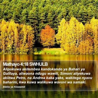 Mathayo 4:18 SWHULB Bible Verse Image