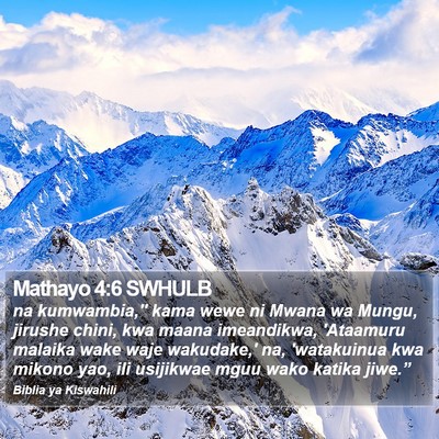 Mathayo 4:6 SWHULB Bible Verse Image