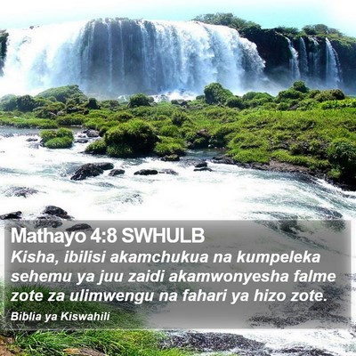 Mathayo 4:8 SWHULB Bible Verse Image