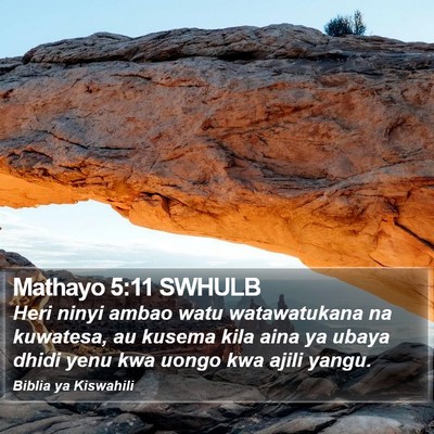 Mathayo 5:11 SWHULB Bible Verse Image