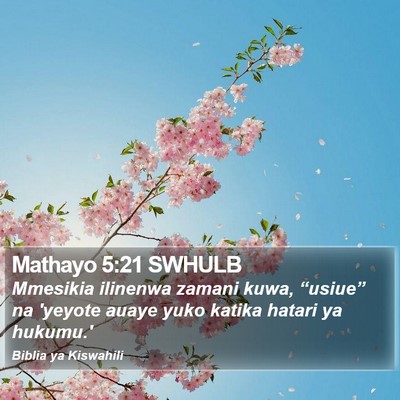 Mathayo 5:21 SWHULB Bible Verse Image