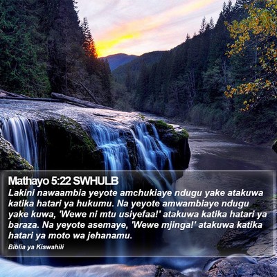 Mathayo 5:22 SWHULB Bible Verse Image