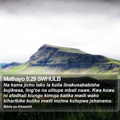 Mathayo 5:29 SWHULB Bible Verse Image