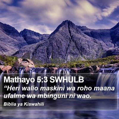 Mathayo 5:3 SWHULB Bible Verse Image