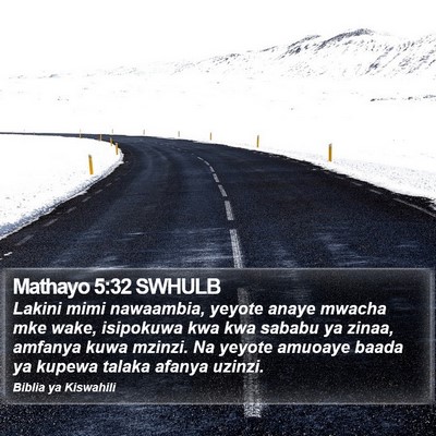 Mathayo 5:32 SWHULB Bible Verse Image