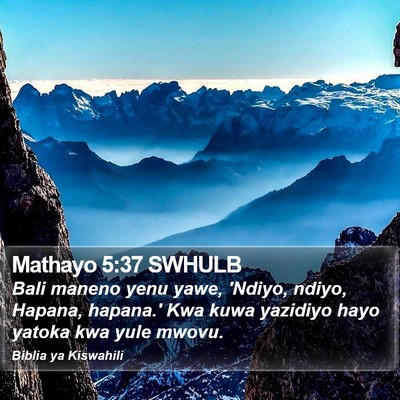 Mathayo 5:37 SWHULB Bible Verse Image