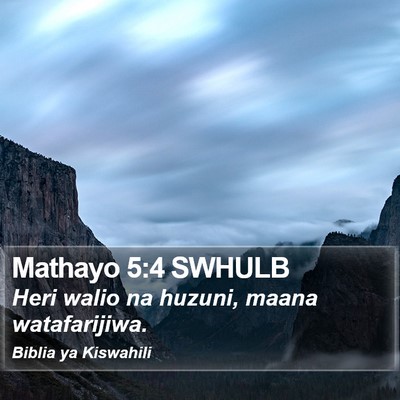 Mathayo 5:4 SWHULB Bible Verse Image