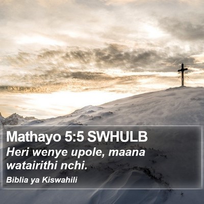 Mathayo 5:5 SWHULB Bible Verse Image