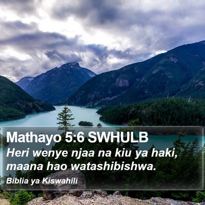Mathayo 5:6 SWHULB Bible Verse Image