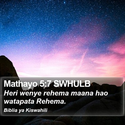 Mathayo 5:7 SWHULB Bible Verse Image