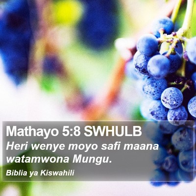 Mathayo 5:8 SWHULB Bible Verse Image