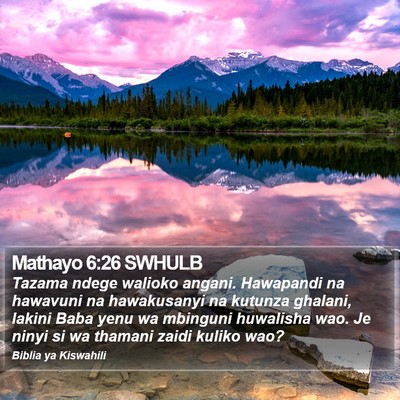 Mathayo 6:26 SWHULB Bible Verse Image