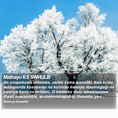 Mathayo 6:5 SWHULB Bible Verse Image