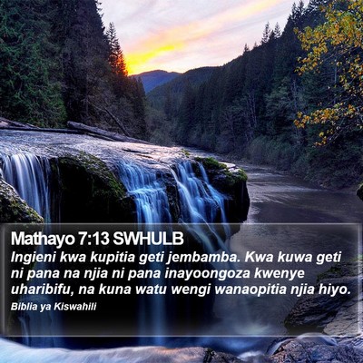 Mathayo 7:13 SWHULB Bible Verse Image