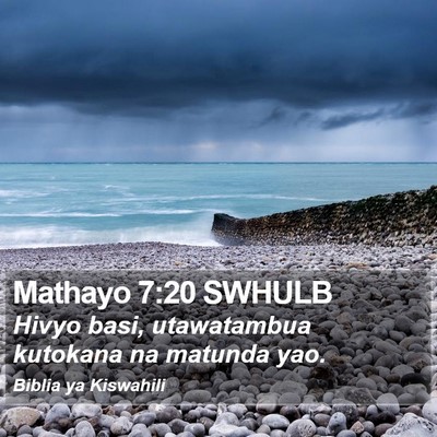 Mathayo 7:20 SWHULB Bible Verse Image