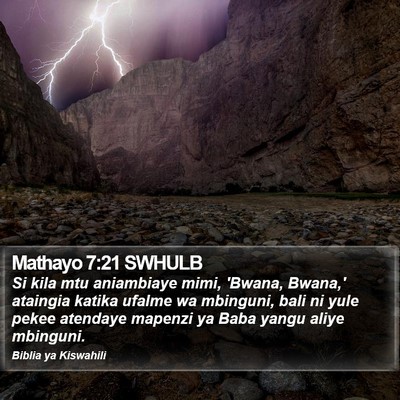 Mathayo 7:21 SWHULB Bible Verse Image