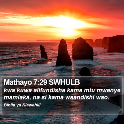 Mathayo 7:29 SWHULB Bible Verse Image