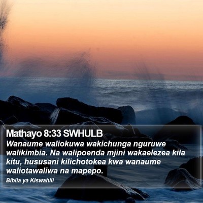 Mathayo 8:33 SWHULB Bible Verse Image