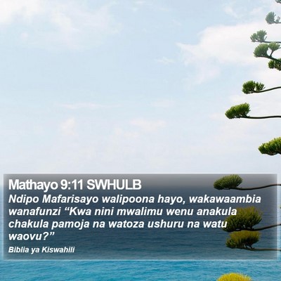 Mathayo 9:11 SWHULB Bible Verse Image