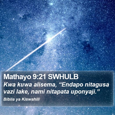 Mathayo 9:21 SWHULB Bible Verse Image
