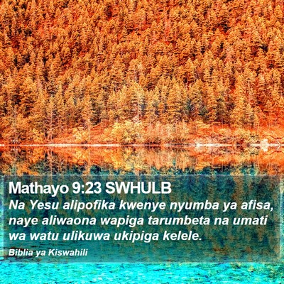 Mathayo 9:23 SWHULB Bible Verse Image